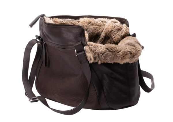 ITALIAN LIVING Zipp-it Leder Schlangenoptik Hundetasche Braun