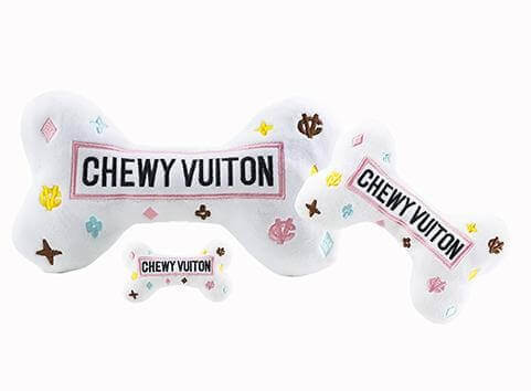 HDD White Chewy Vuiton Knochen Spielzeug