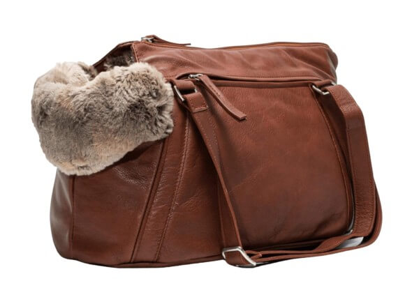 ITALIAN LIVING Zipp-it Glattleder Hundetasche Cognac