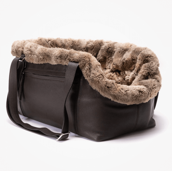 ITALIAN LIVING Glattleder Hundetasche Braun