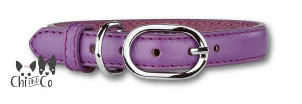 P2G LEATHER COLLAR Halsband Violett/Silber