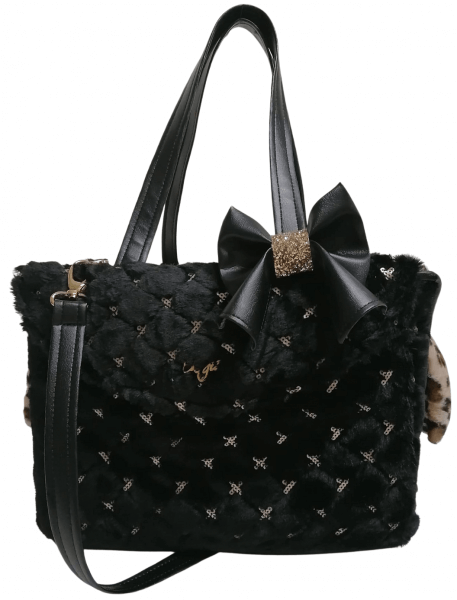 EG Passenger BLACK & PAILETTE LEOPARD Hundetasche